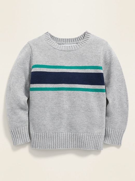 View large product image 1 of 2. Striped Crew-Neck Sweater for Toddler Boys