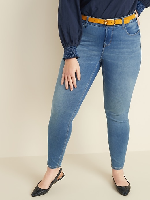 Image number 1 showing, High-Waisted Secret-Smooth Pockets + Waistband Plus-Size 24/7 Sculpt Rockstar Jeans