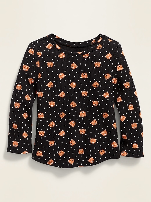 View large product image 1 of 1. Thermal-Knit Long-Sleeve Tee for Toddler Girls