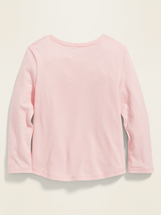 View large product image 2 of 2. Crew-Neck Long-Sleeve Tee for Toddler Girls