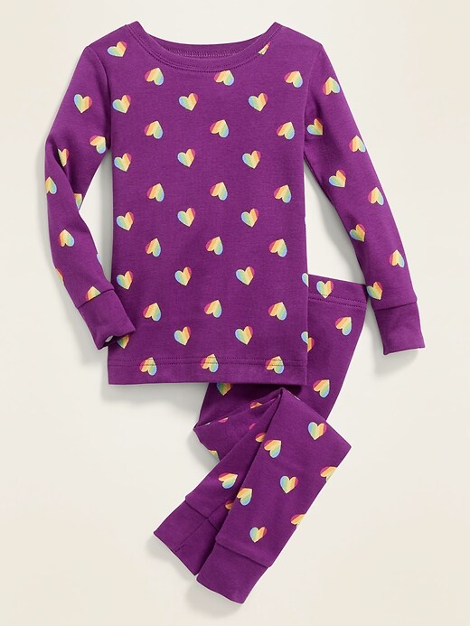 View large product image 1 of 1. Heart-Print Pajama Set for Toddler & Baby