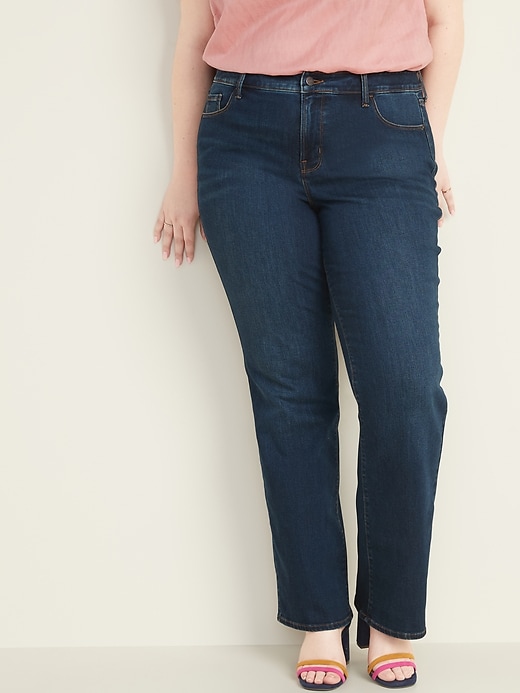 Image number 1 showing, High-Waisted Secret-Slim Pockets Kicker Boot-Cut Plus-Size Jeans
