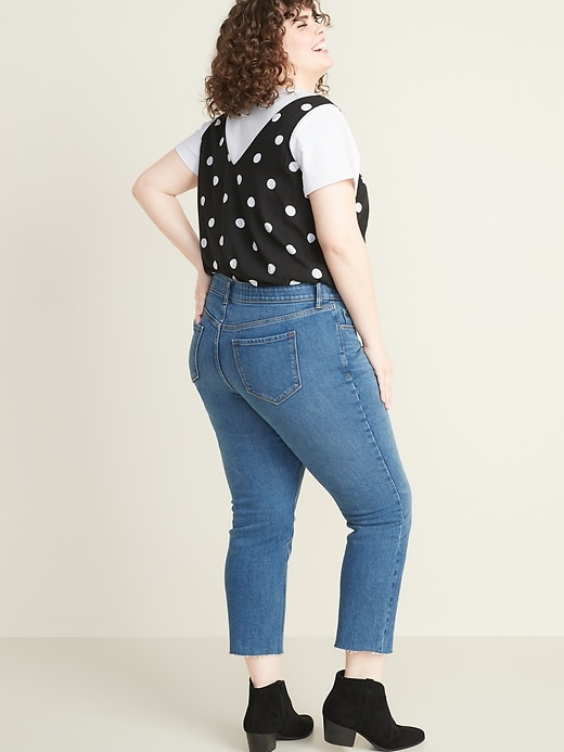 Image number 2 showing, High-Waisted Secret-Smooth Pockets + Waistband Power Slim Straight Plus-Size Jeans