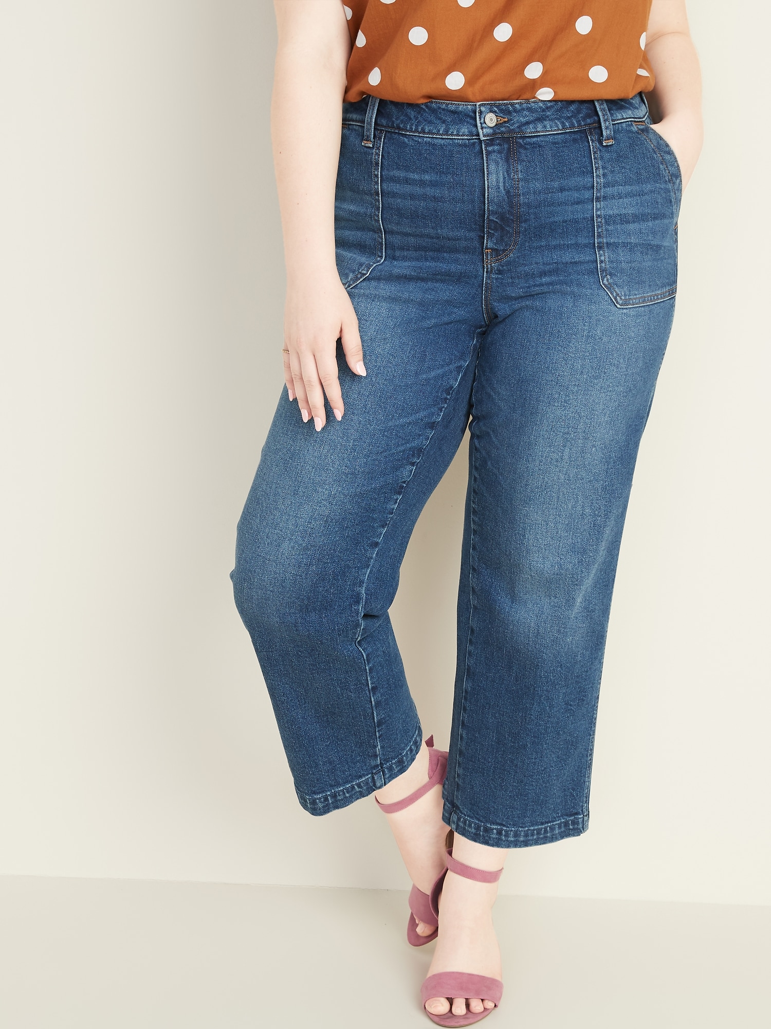 High-Waisted Plus-Size Wide-Leg Jeans | Old Navy