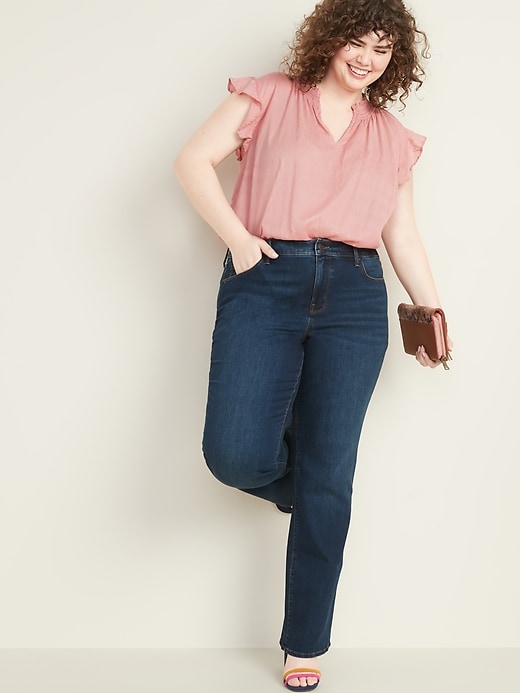 Image number 3 showing, High-Waisted Secret-Slim Pockets Kicker Boot-Cut Plus-Size Jeans
