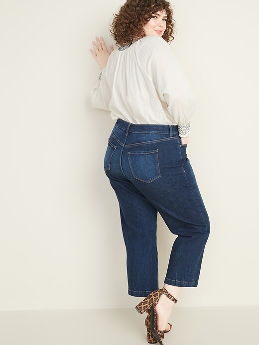 Image number 2 showing, High-Waisted Secret-Slim Pockets Wide-Leg Plus-Size Jeans