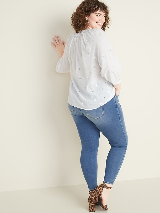 Image number 2 showing, High-Waisted Rockstar Plus-Size Pull-On Jeggings