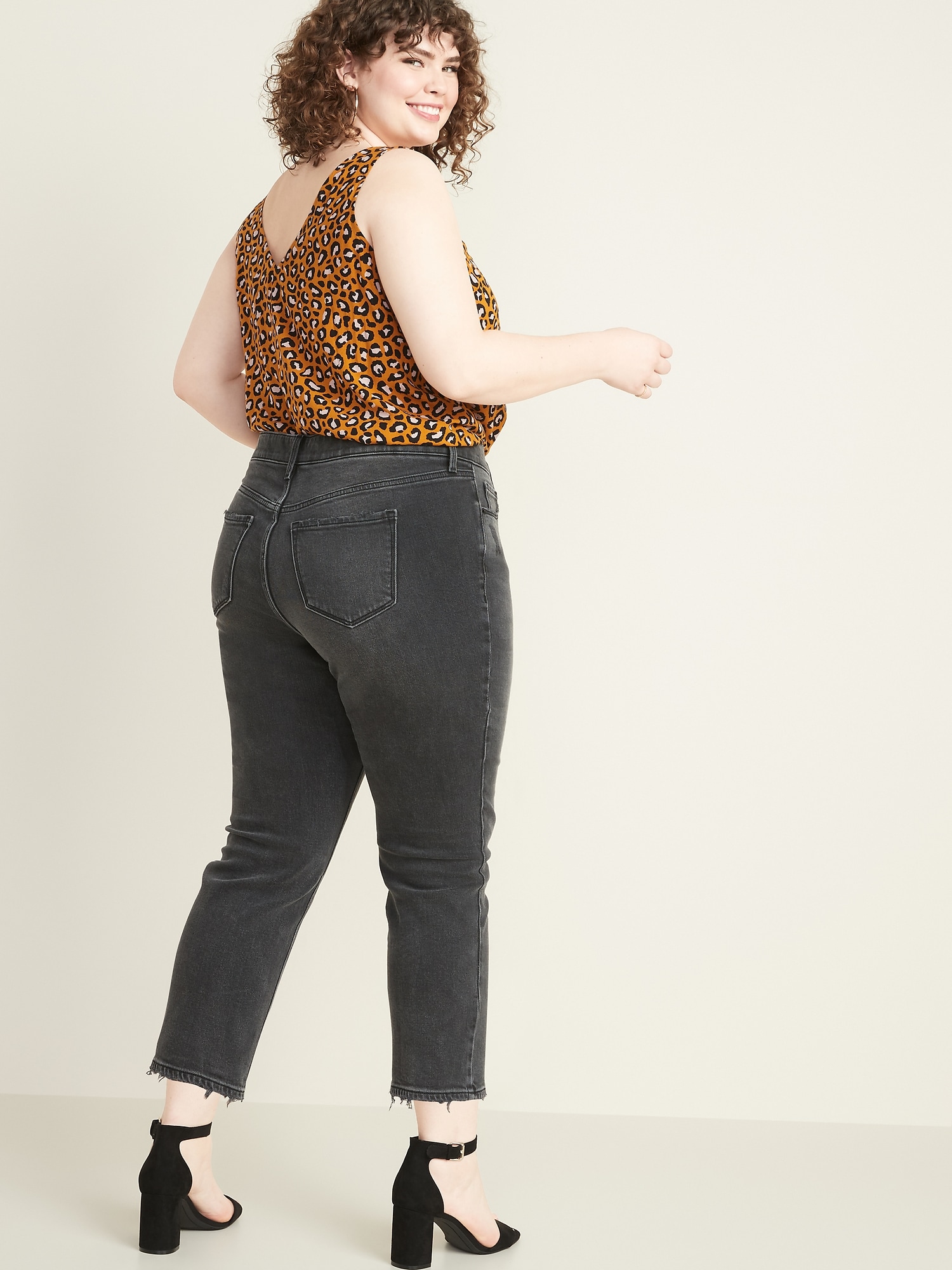 High-Waisted Secret-Slim Pockets + Waistband Power Slim Straight Plus-Size  Jeans