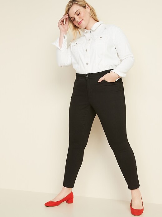 Image number 3 showing, Mid-Rise Plus-Size Pop Icon Skinny Black Jeans