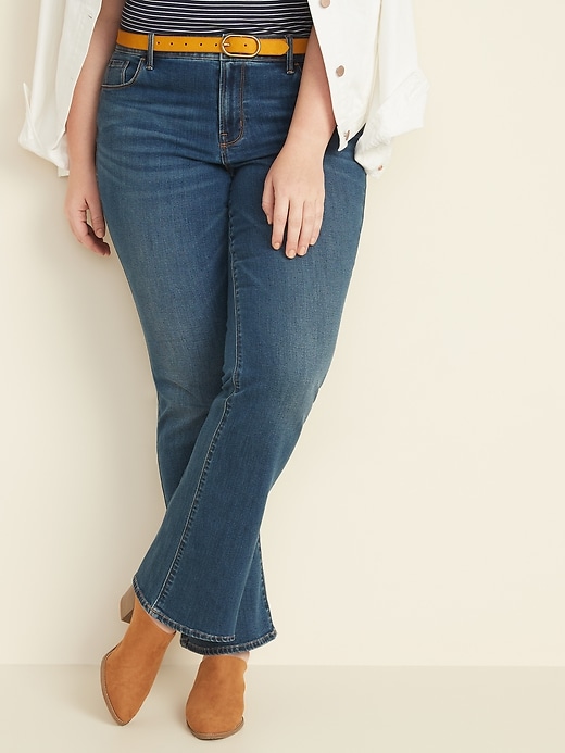 Image number 1 showing, Mid-Rise Kicker Boot-Cut Plus-Size Jeans