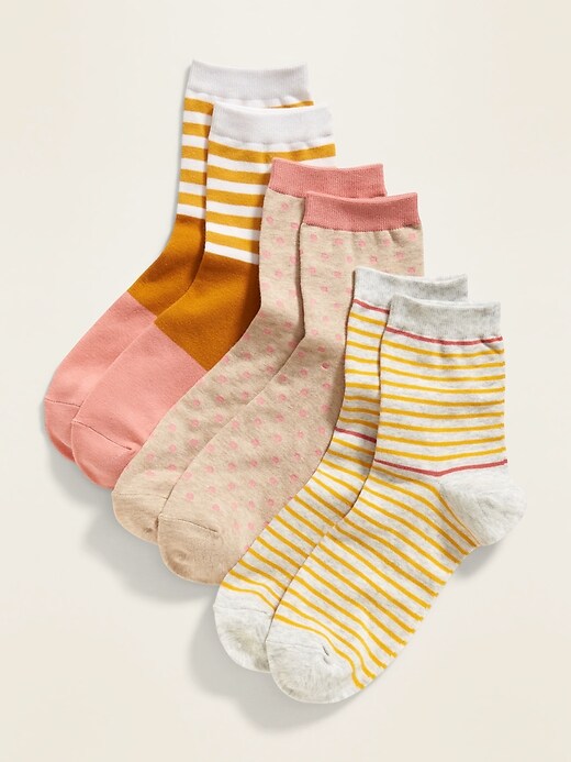 View large product image 1 of 1. Quarter Crew Socks 3-Pack for Women