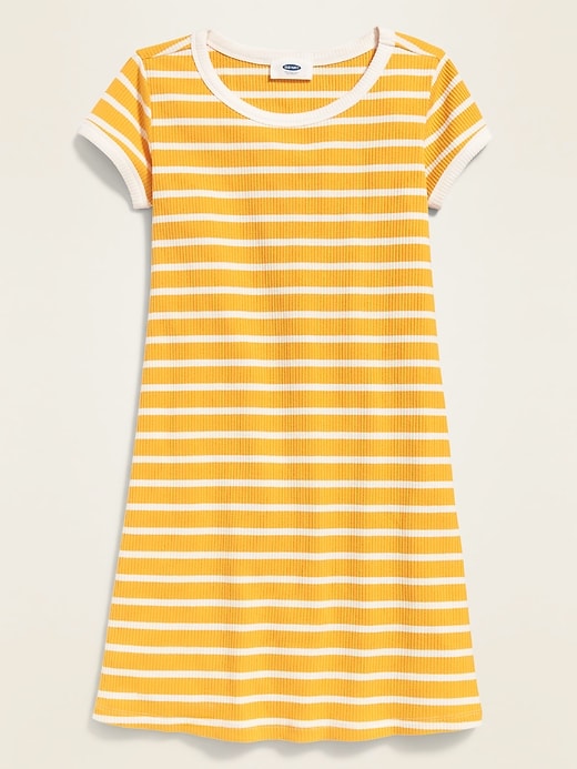 View large product image 1 of 1. Striped Rib-Knit Swing Dress for Girls