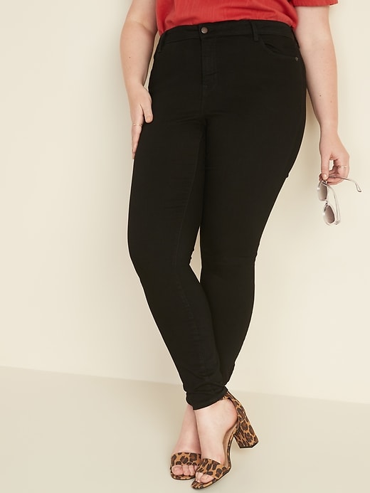 Image number 1 showing, High-Waisted Rockstar Super Skinny Plus-Size Jeans