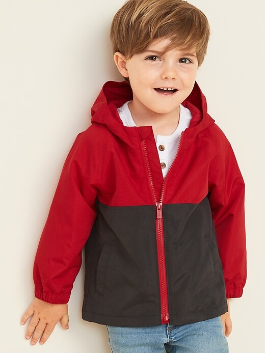 View large product image 1 of 1. Hooded Color-Blocked Jacket for Toddler Boys