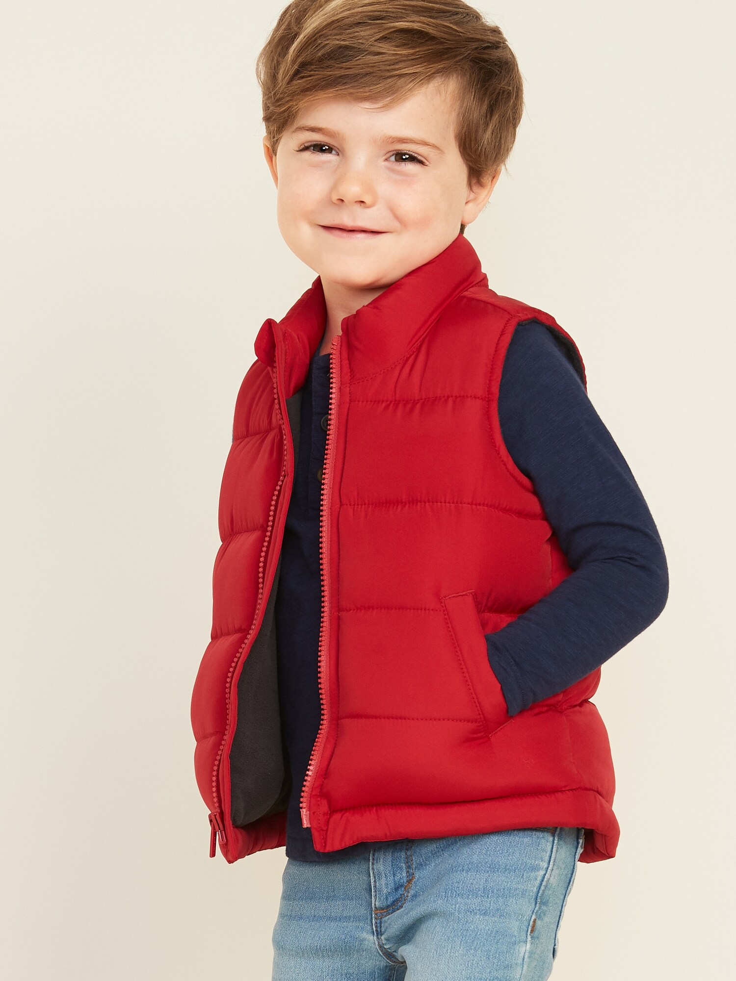 Red puffer vest on sale kids