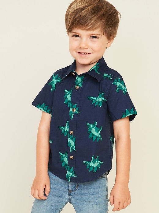 View large product image 1 of 1. Printed Built-In Flex Shirt for Toddler Boys
