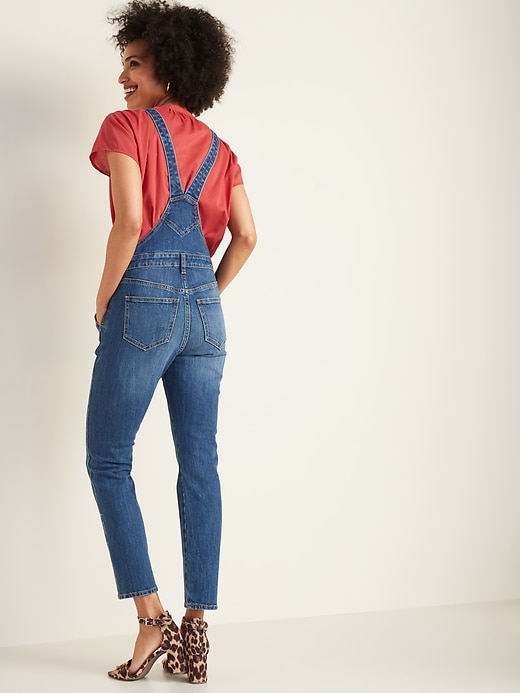 Image number 2 showing, Straight-Leg Jean Overalls for Women
