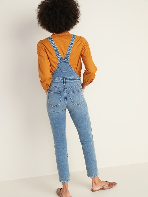 Image number 2 showing, Straight-Leg Jean Overalls for Women