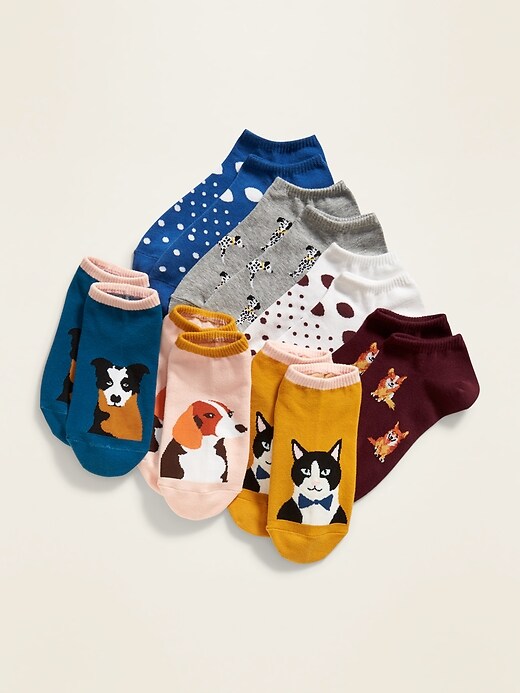 View large product image 1 of 1. Printed Ankle Socks 7-Pack for Women