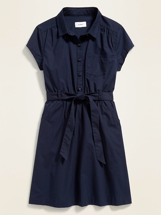View large product image 1 of 3. Uniform Tie-Belt Shirt Dress for Girls
