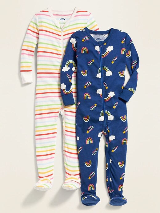 View large product image 1 of 1. 2-Pack Footie Pajama One-Piece for Toddler & Baby