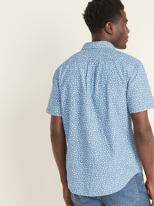 Image number 2 showing, Slim-Fit Printed Chambray Shirt