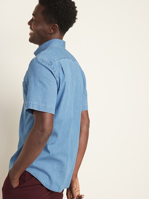 Image number 4 showing, Regular-Fit Built-In Flex Chambray Shirt