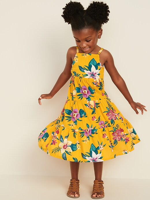 Tiered Floral-Print Maxi Sun Dress for Toddler Girls | Old Navy