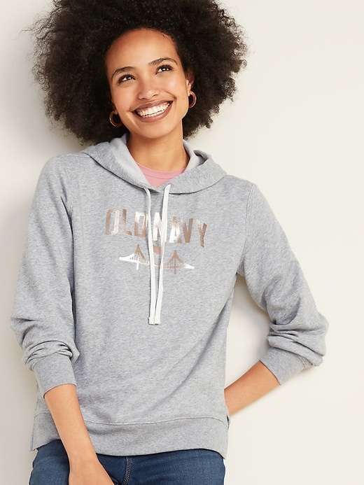 French Terry Logo-Graphic Pullover Hoodie for Women | Old Navy