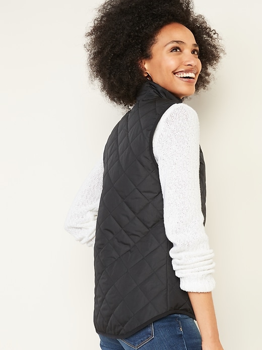 Image number 2 showing, Lightweight Diamond-Quilted Zip-Front Vest for Women