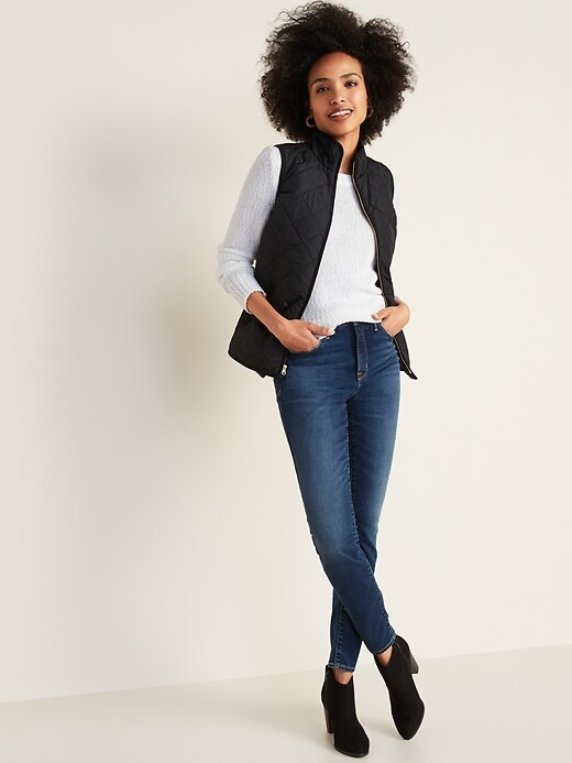 Image number 3 showing, Lightweight Diamond-Quilted Zip-Front Vest for Women