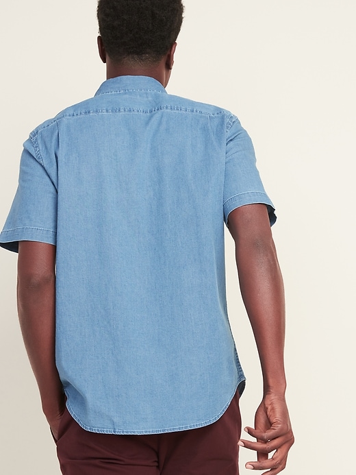 Image number 2 showing, Regular-Fit Built-In Flex Chambray Shirt