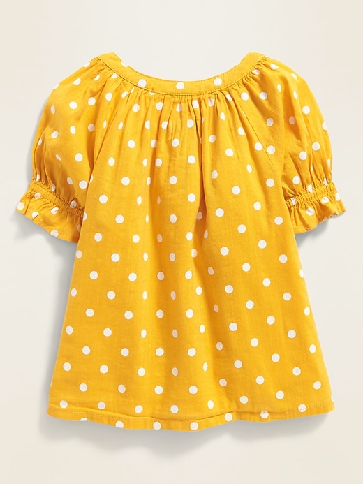 View large product image 2 of 4. Patterned Slub-Weave Ruffle-Sleeve Blouse for Toddler Girls