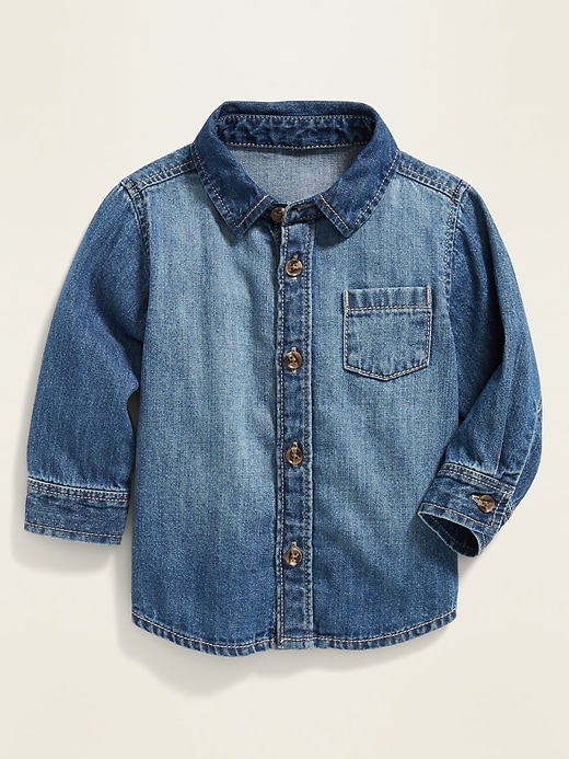 View large product image 1 of 2. Long-Sleeve Jean Shirt for Baby