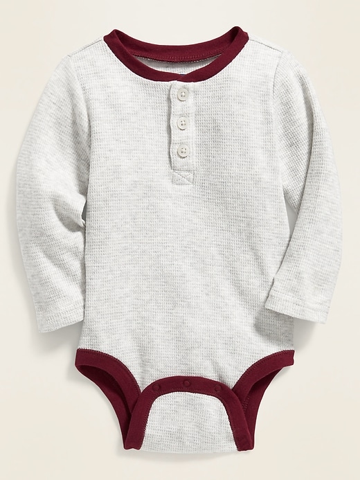 View large product image 1 of 1. Thermal Henley Bodysuit for Baby