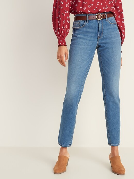 straight jeans mid rise