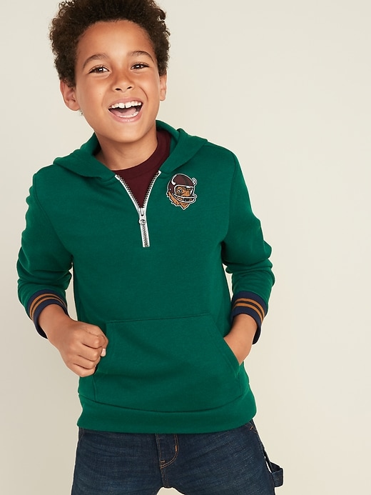 View large product image 1 of 1. Animal-Graphic 1/4-Zip Hoodie For Boys