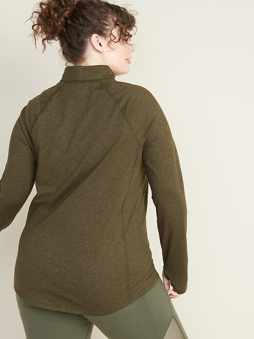 Image number 2 showing, Soft-Brushed 1/4-Zip Plus-Size Performance Pullover