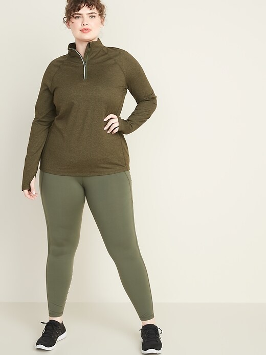 Image number 3 showing, Soft-Brushed 1/4-Zip Plus-Size Performance Pullover