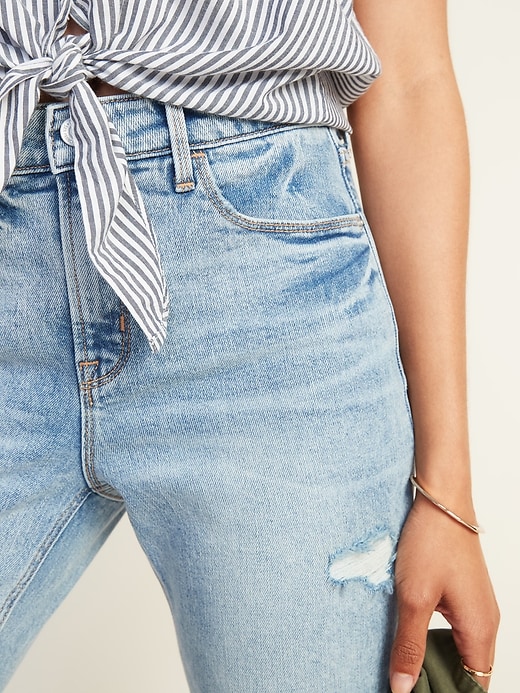Image number 4 showing, High-Waisted Distressed Flare Ankle Jeans for Women