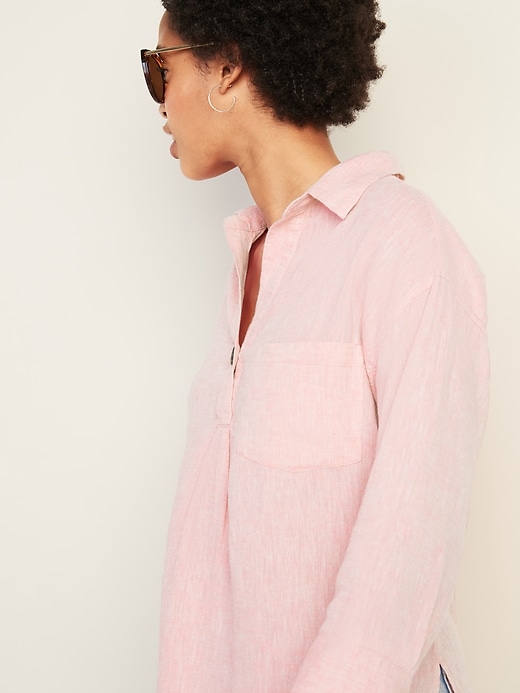 Image number 4 showing, Linen-Blend Popover Resort Tunic for Women