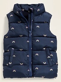 View large product image 4 of 4. Frost-Free Printed Puffer Vest for Toddler Girls