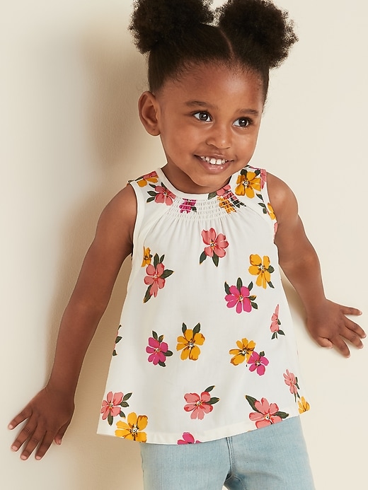 View large product image 1 of 1. Smocked Sleeveless Top for Toddler Girls