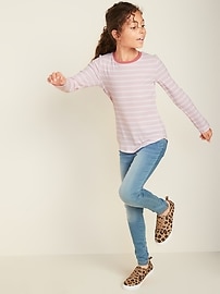 View large product image 3 of 3. Fitted Striped Rib-Knit Tee for Girls