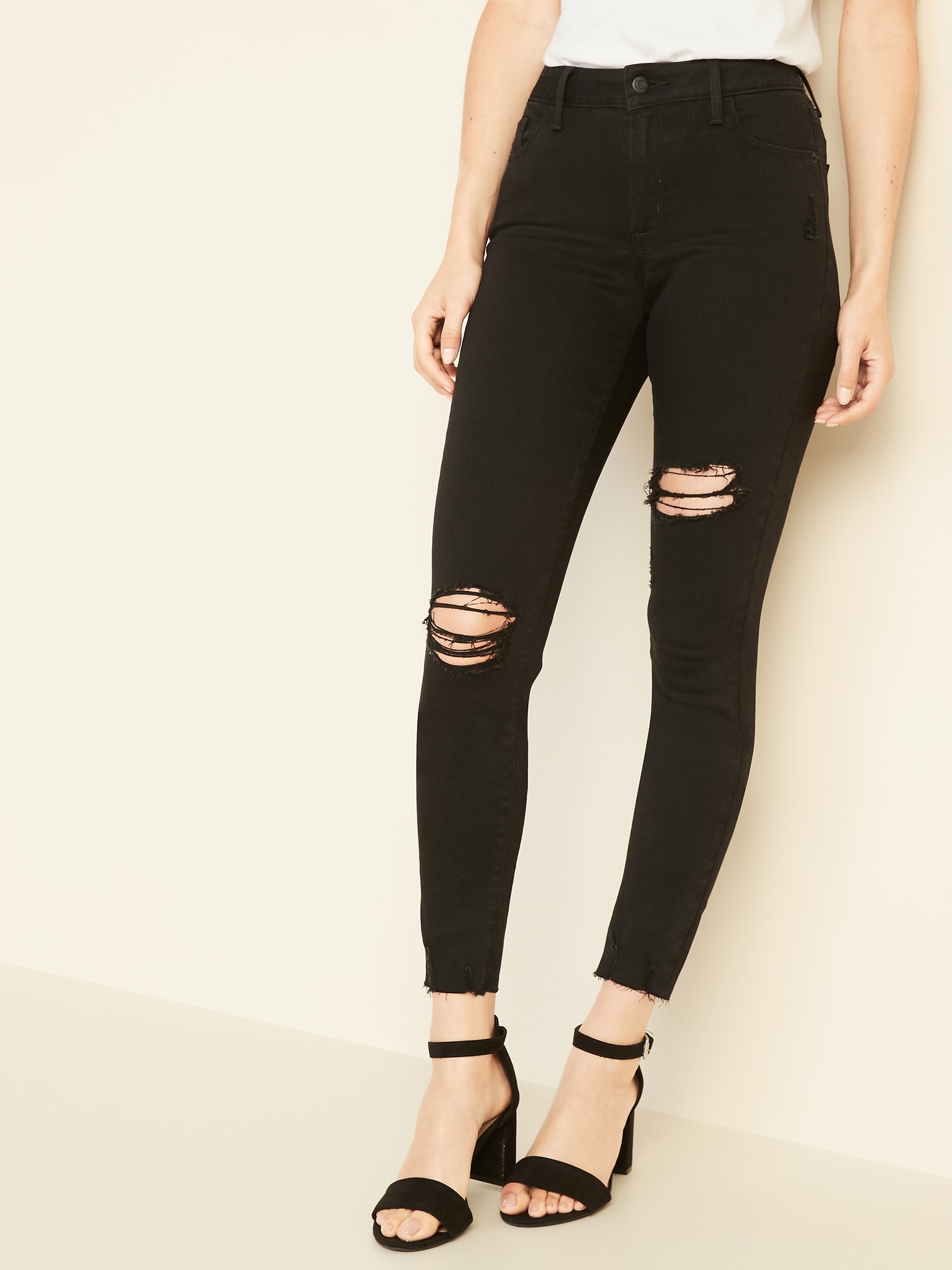 Mid Rise Raw Edge Rockstar Ankle Jeans For Women Old Navy