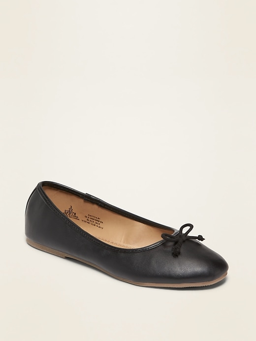 View large product image 1 of 3. Faux-Leather Ballet Flats for Girls