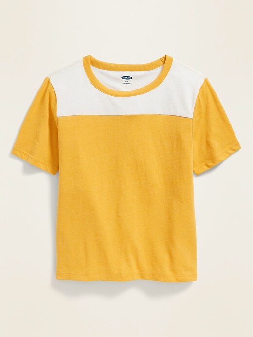 View large product image 1 of 1. Color-Blocked Yoke Tee for Girls