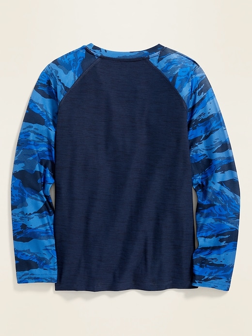 View large product image 2 of 3. Ultra-Soft Breathe ON Go-Dry Camo-Sleeve Tee for Boys
