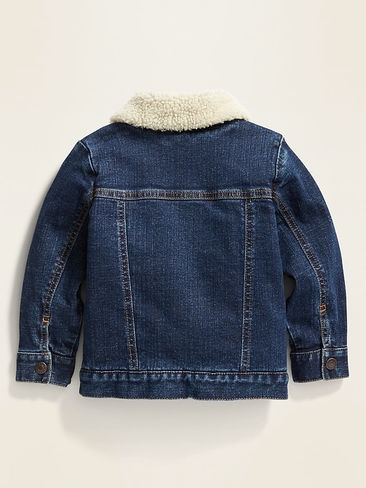 View large product image 2 of 4. Built-In Flex Sherpa-Lined Jean Jacket For Toddler Boys