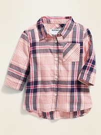 View large product image 3 of 3. Plaid 3/4-Sleeve Tunic Shirt for Toddler Girls